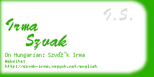 irma szvak business card